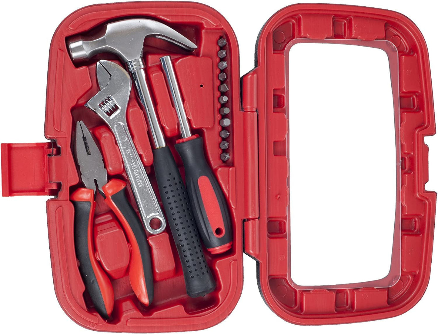 Premium Household Hand Tools Essentials Set in Durable Plastic Carrying Case for Home