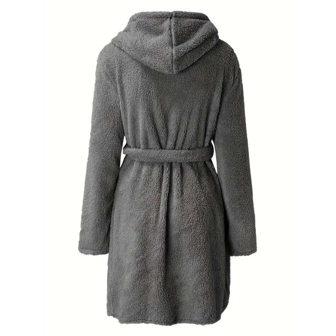 Premium Winter Plush Hooded Bathrobe