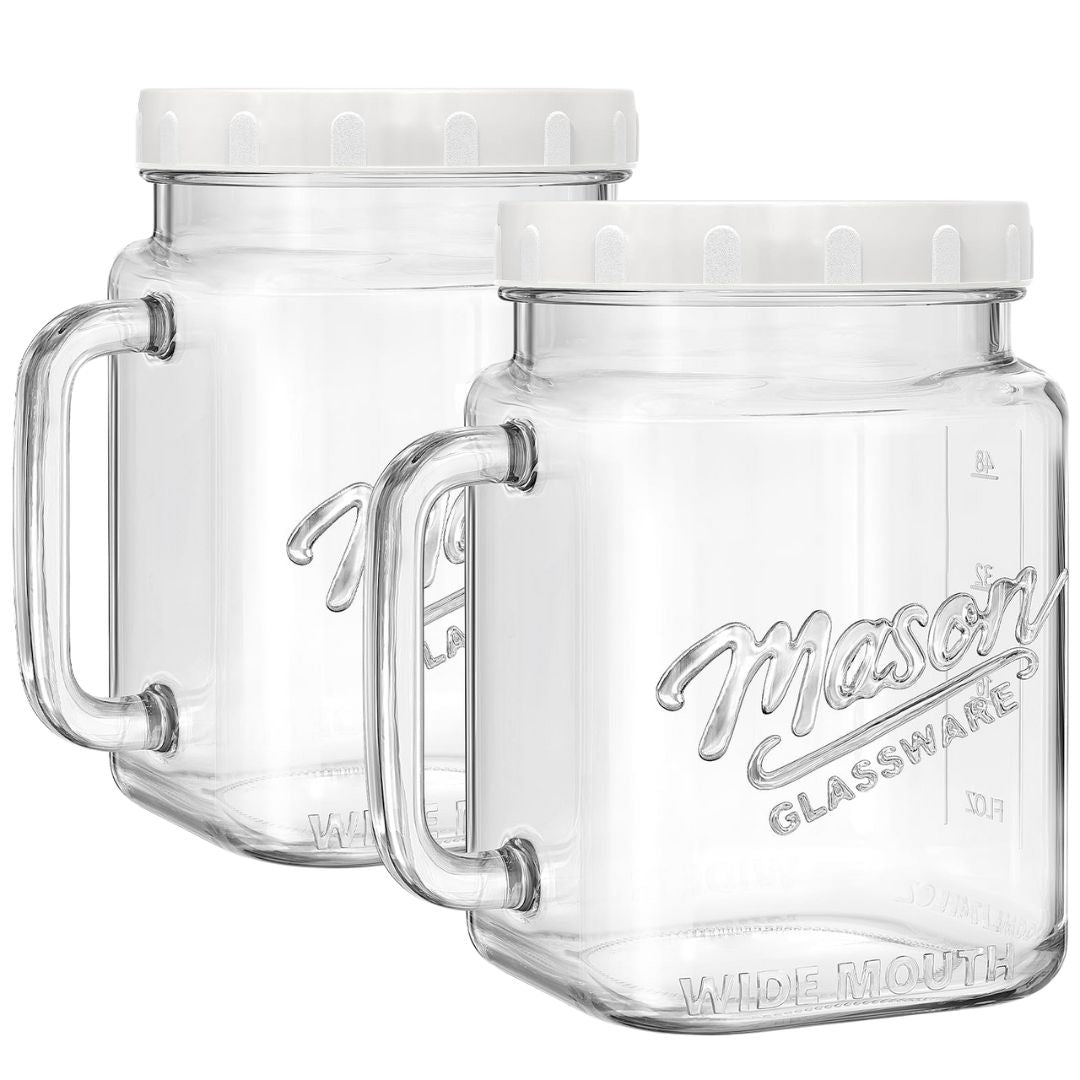Premium Pcs 74 Oz Super Large Mason Jars With Glass Handle & Screw Lid