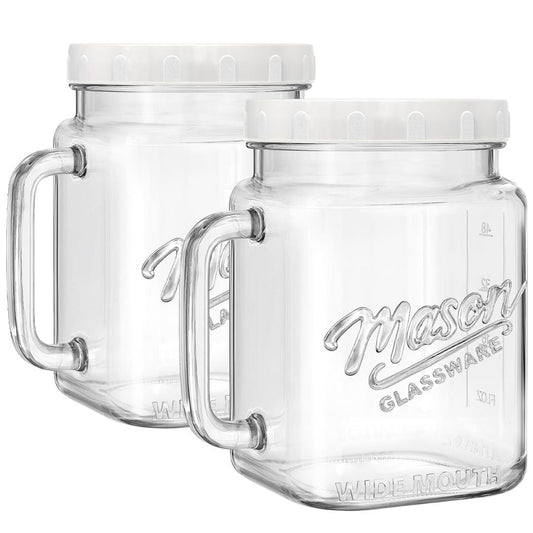 Premium Pcs 74 Oz Super Large Mason Jars With Glass Handle & Screw Lid