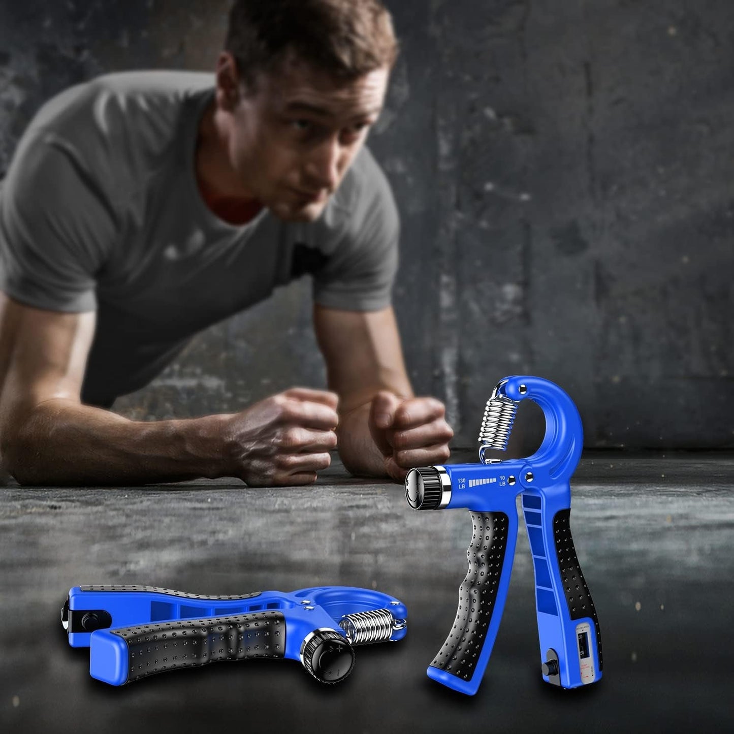 Premium Grip Strengthener 2 Pack Adjustable Resistance 10-130 lbs Forearm Exerciser