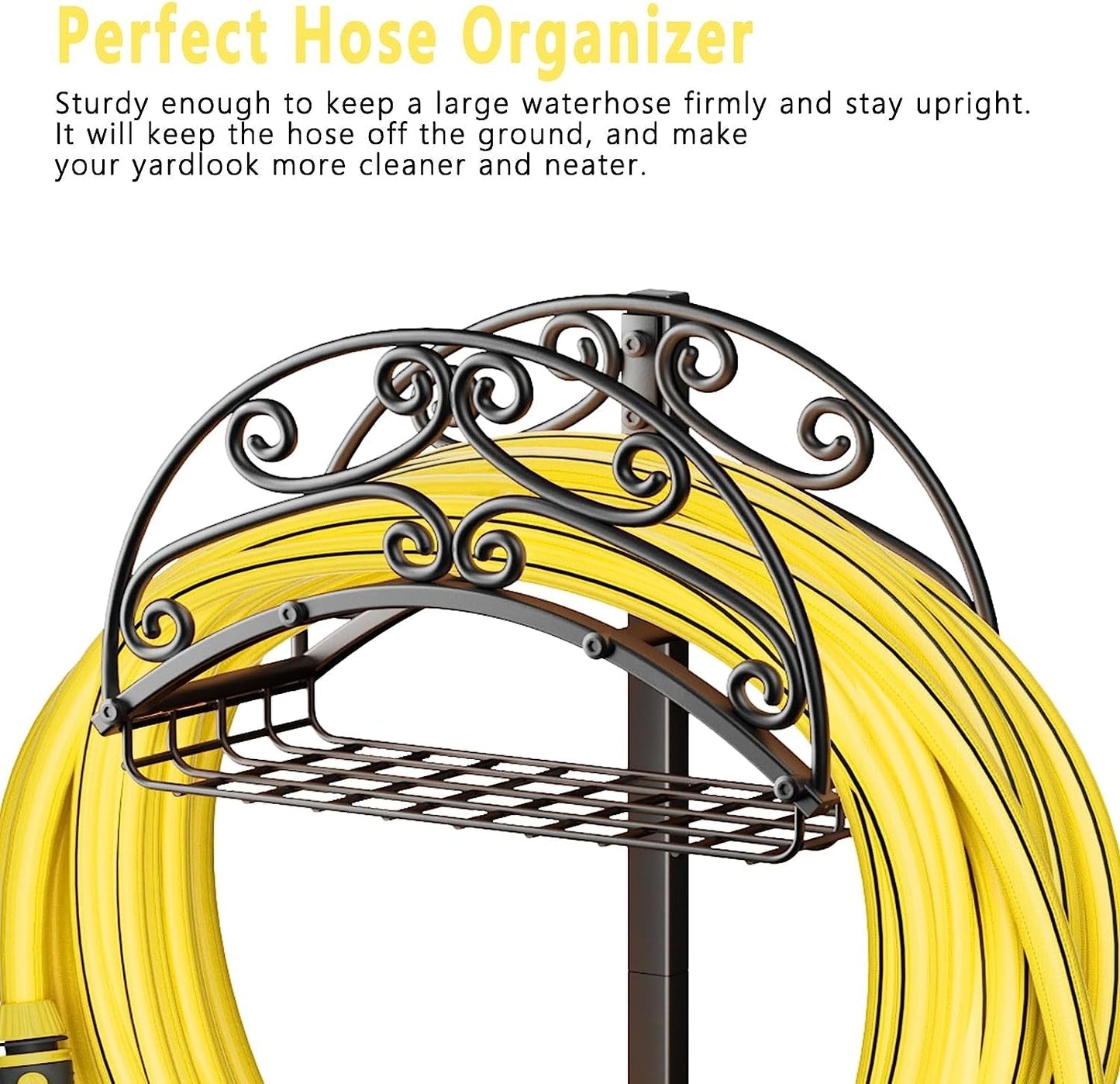 Premium Hose Holder, Heavy Duty Metal Water Hose Holder