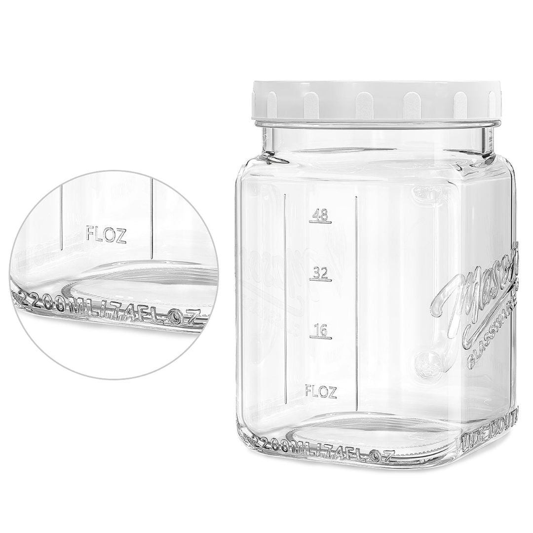 Premium Pcs 74 Oz Super Large Mason Jars With Glass Handle & Screw Lid