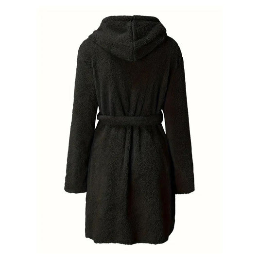 Premium Winter Plush Hooded Bathrobe