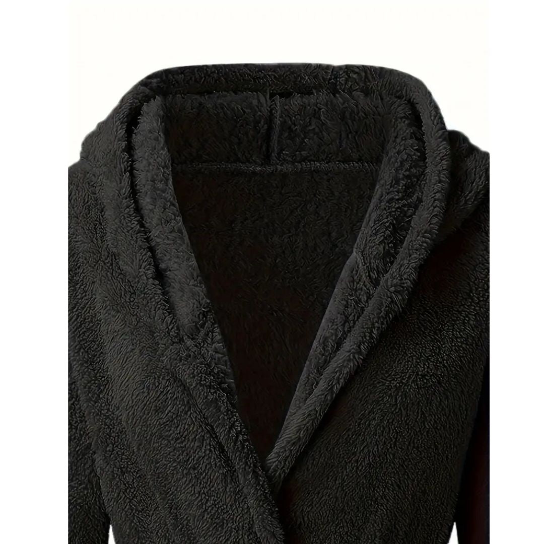 Premium Winter Plush Hooded Bathrobe