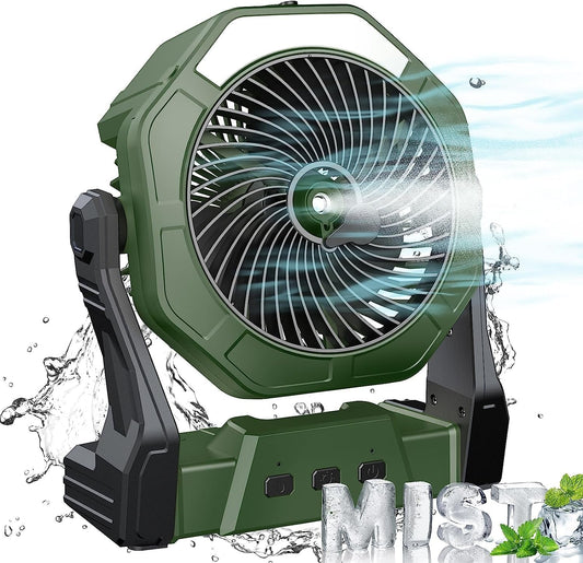 Premium Misting Fan, 8-Inch 10000Mah Rechargeable Battery Operated Fan