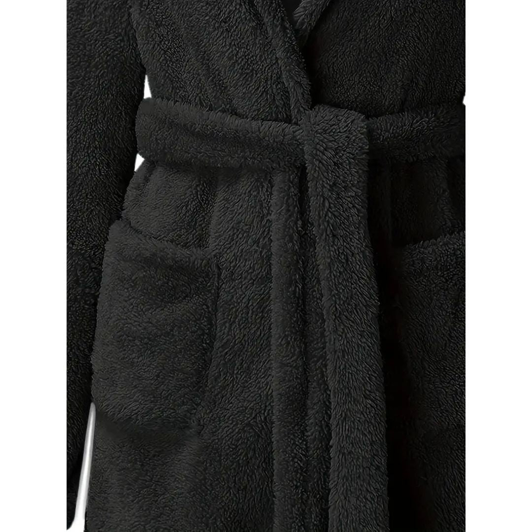 Premium Winter Plush Hooded Bathrobe
