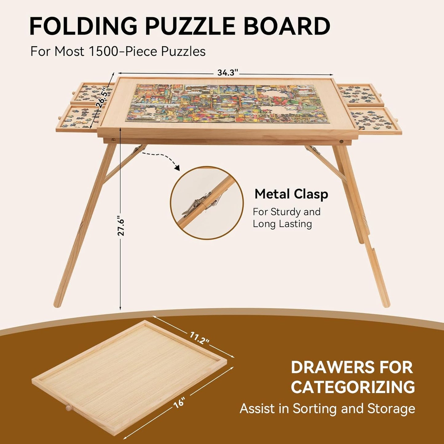 Premium Puzzle Table with Storage