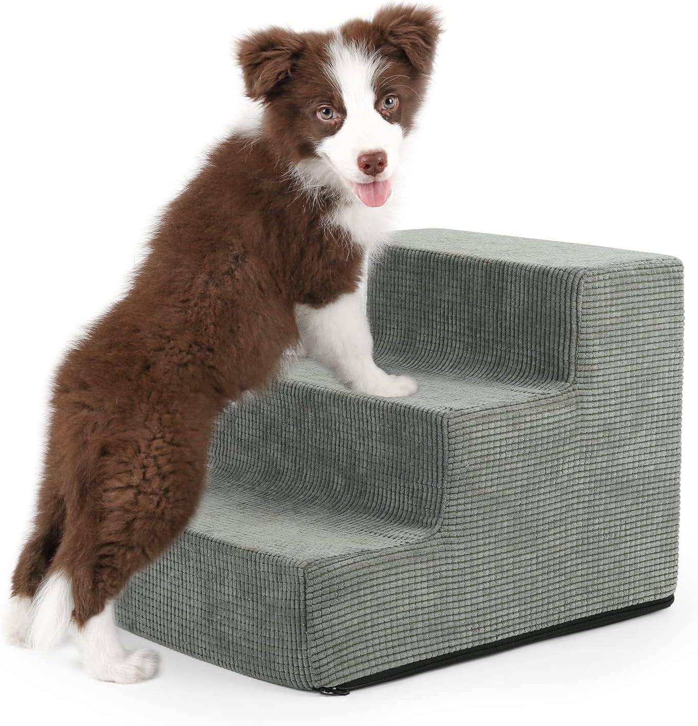 Premium Stairs for Small Dogs, 3 Steps High-Density Dog Steps for Sofa &High Bed