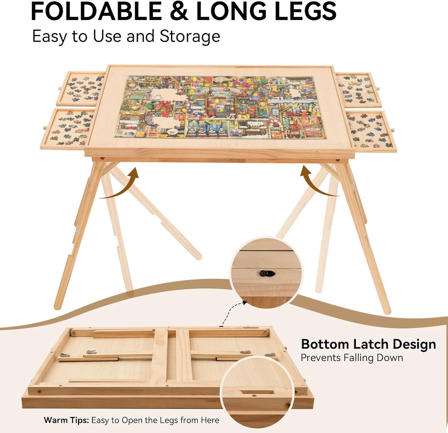 Premium Puzzle Table with Storage