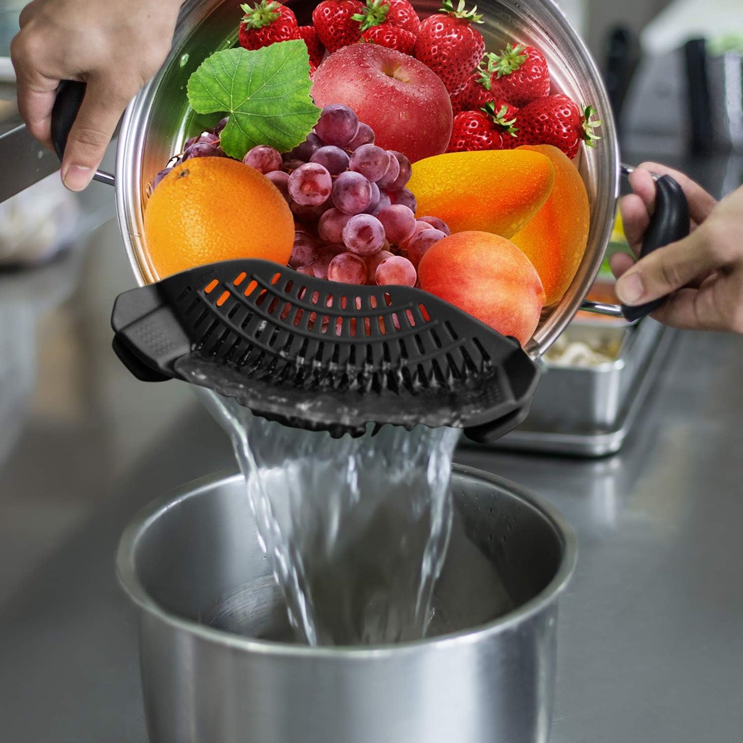Premium On Strainer Silicone for All Pots and Pans