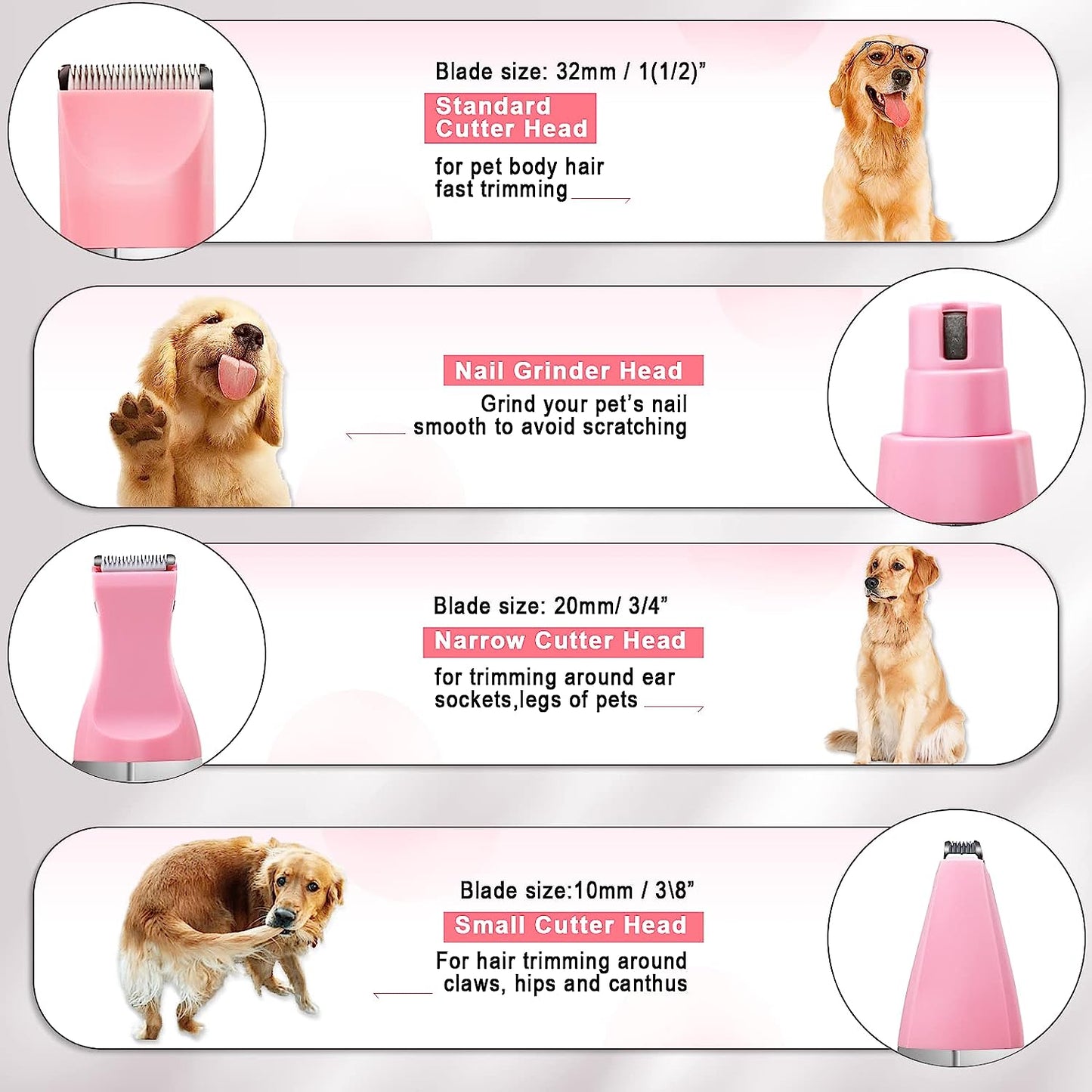 Premium Grooming Clippers Kit Dog Hair Clipper-Low Noise Pet Clippers