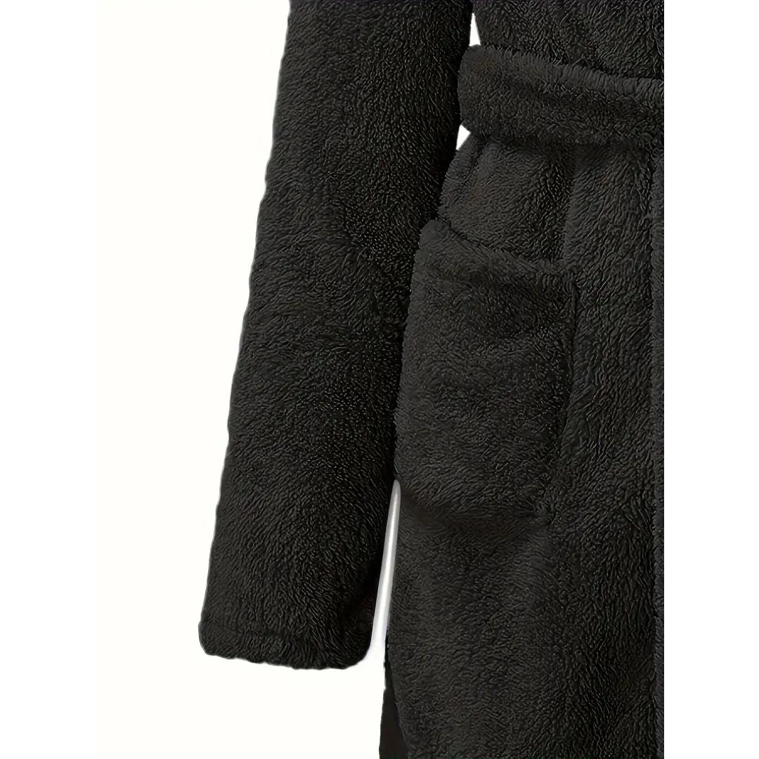 Premium Winter Plush Hooded Bathrobe