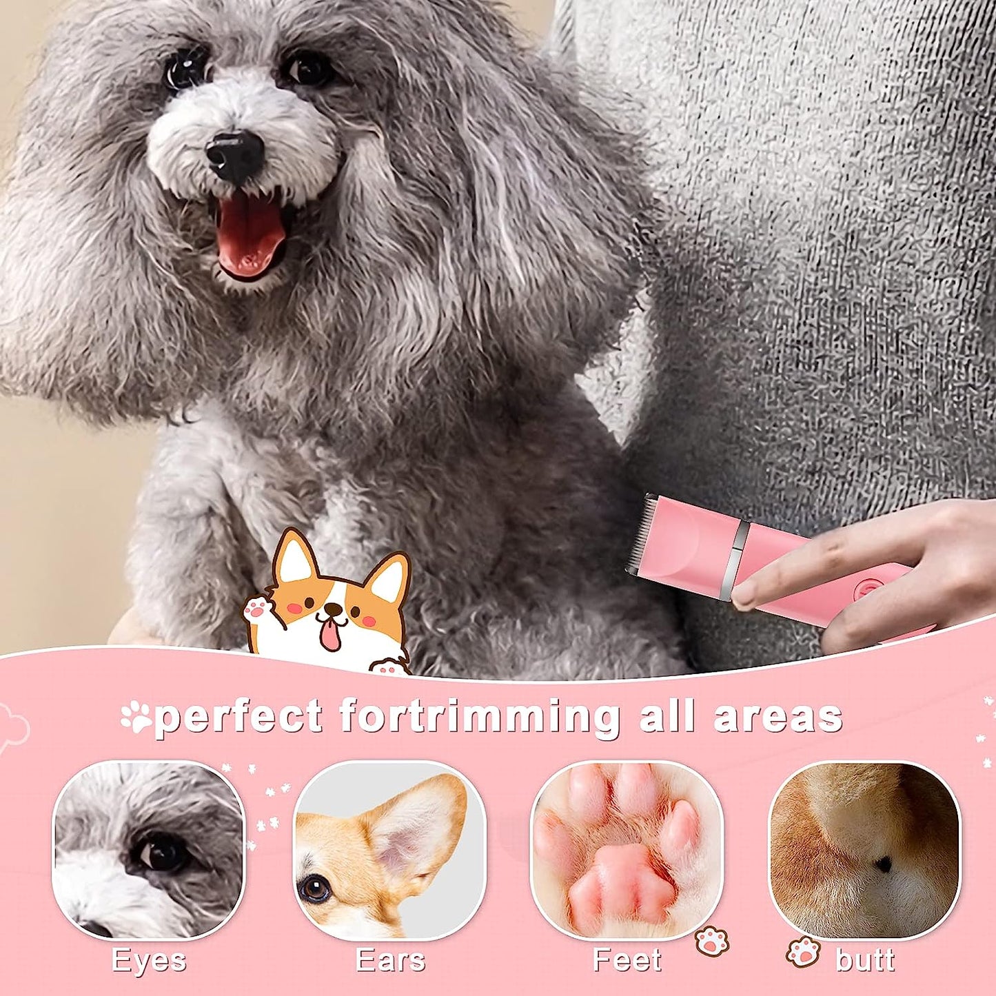 Premium Grooming Clippers Kit Dog Hair Clipper-Low Noise Pet Clippers