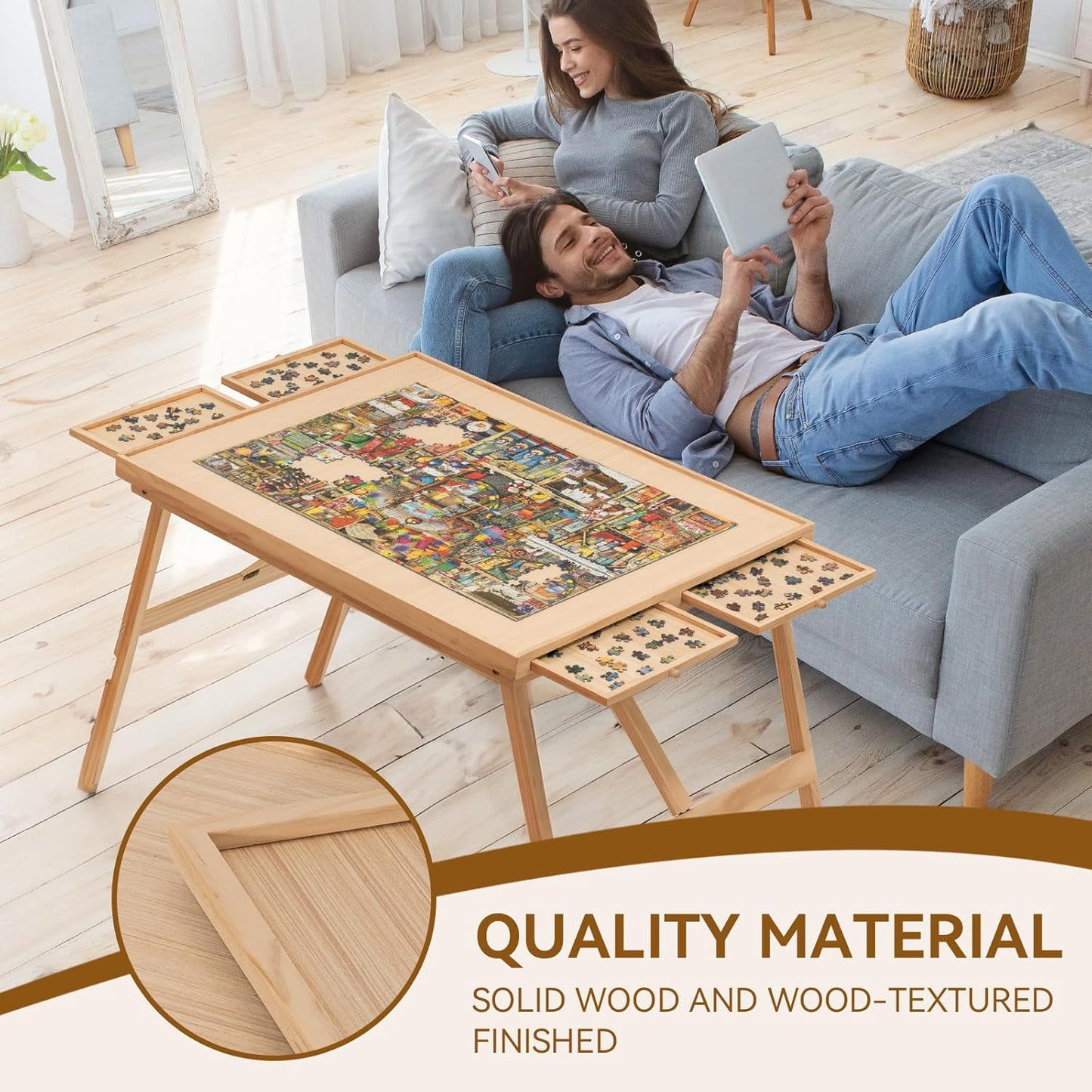 Premium Puzzle Table with Storage