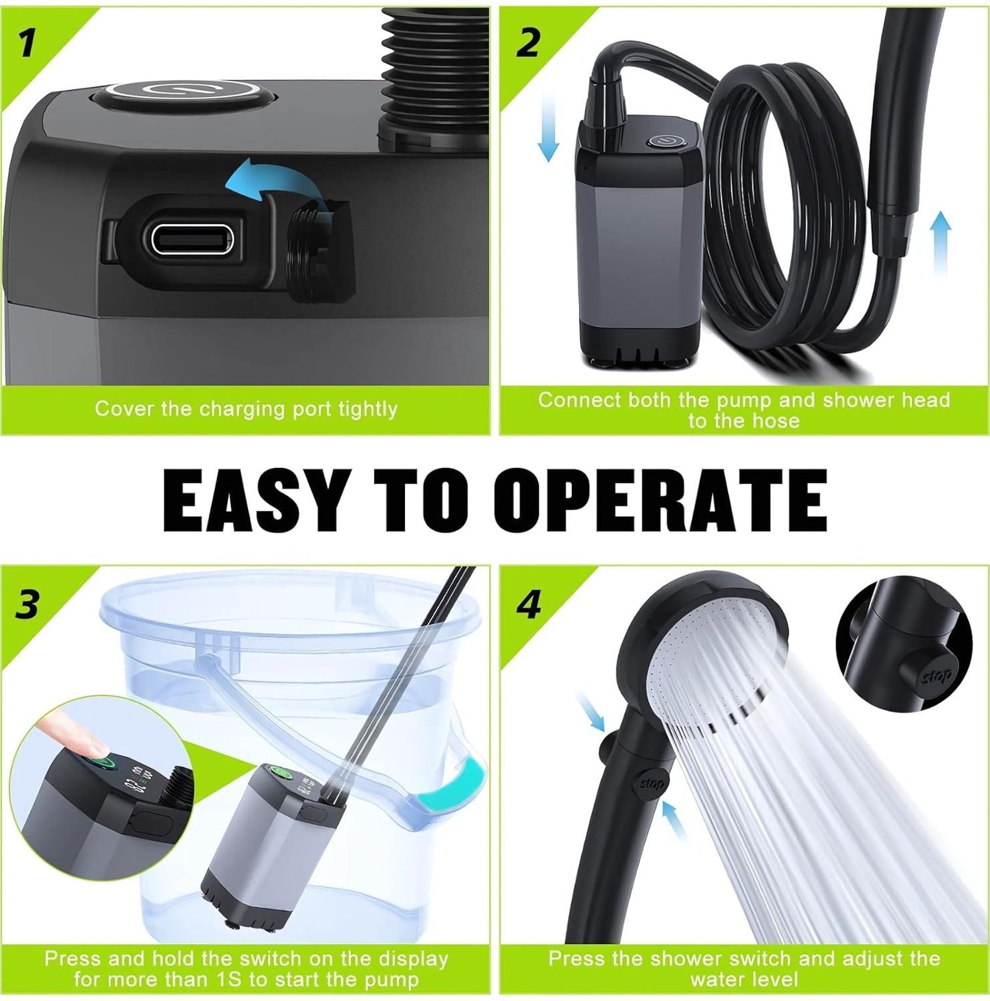 Premium Electric Camping Shower