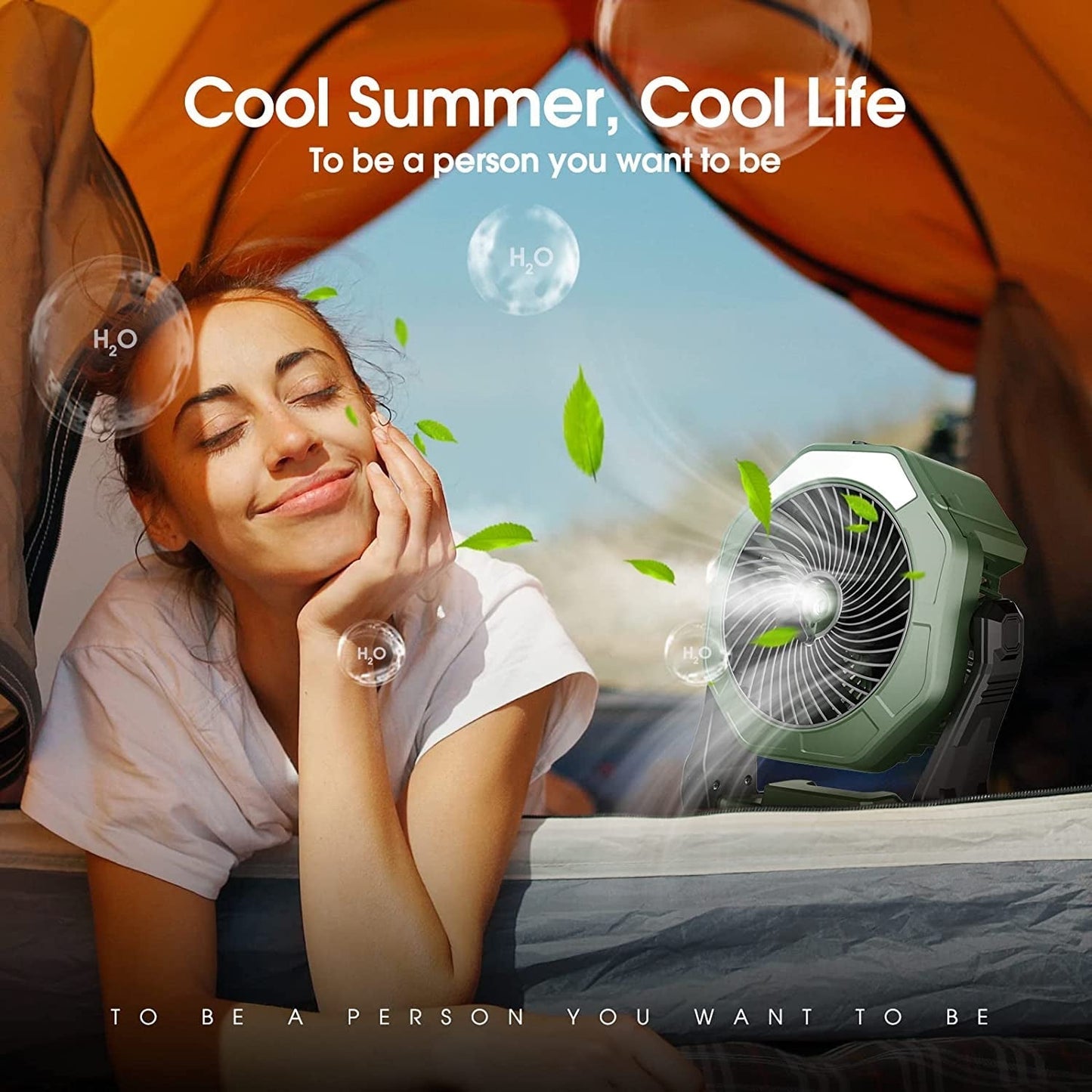 Premium Misting Fan, 8-Inch 10000Mah Rechargeable Battery Operated Fan