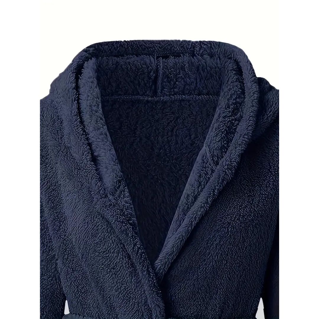 Premium Winter Plush Hooded Bathrobe