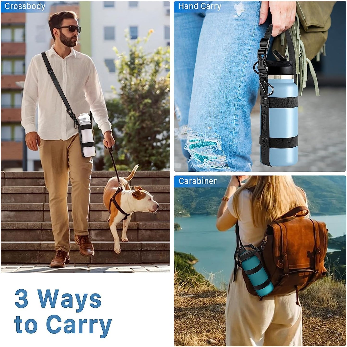 Premium Strap, for 12/25/32/40/64 Oz Universal/Hydro Flask Water Bottles
