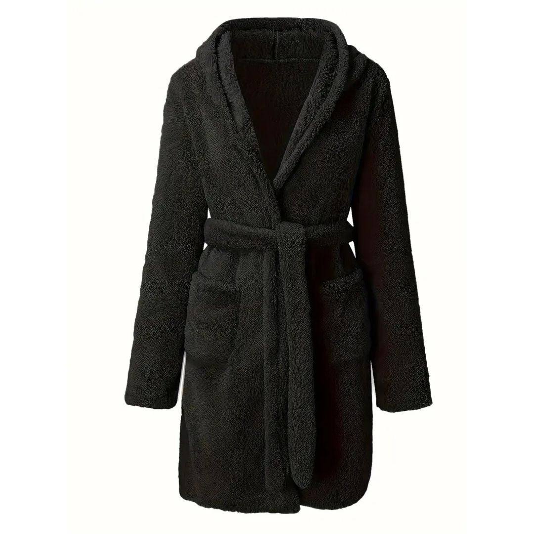 Premium Winter Plush Hooded Bathrobe