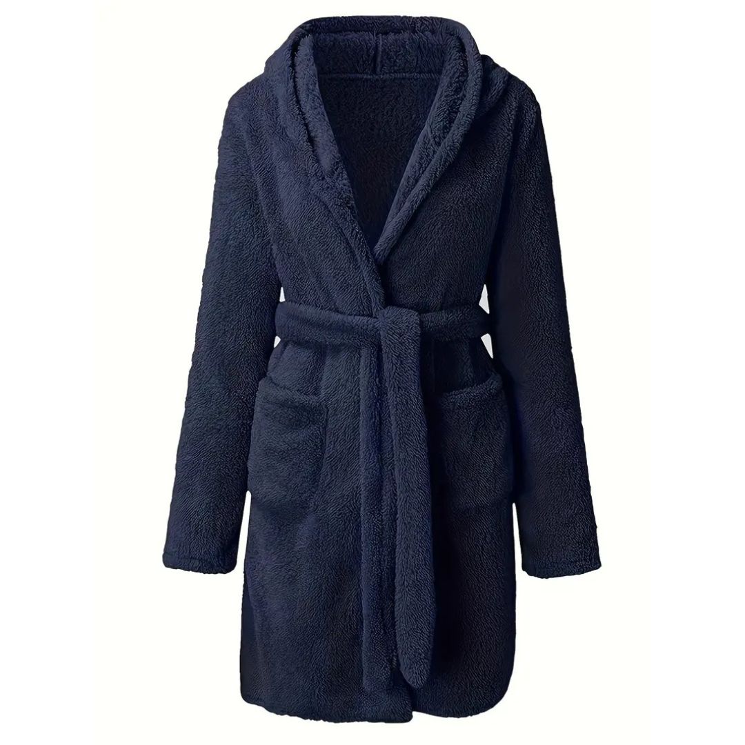Premium Winter Plush Hooded Bathrobe