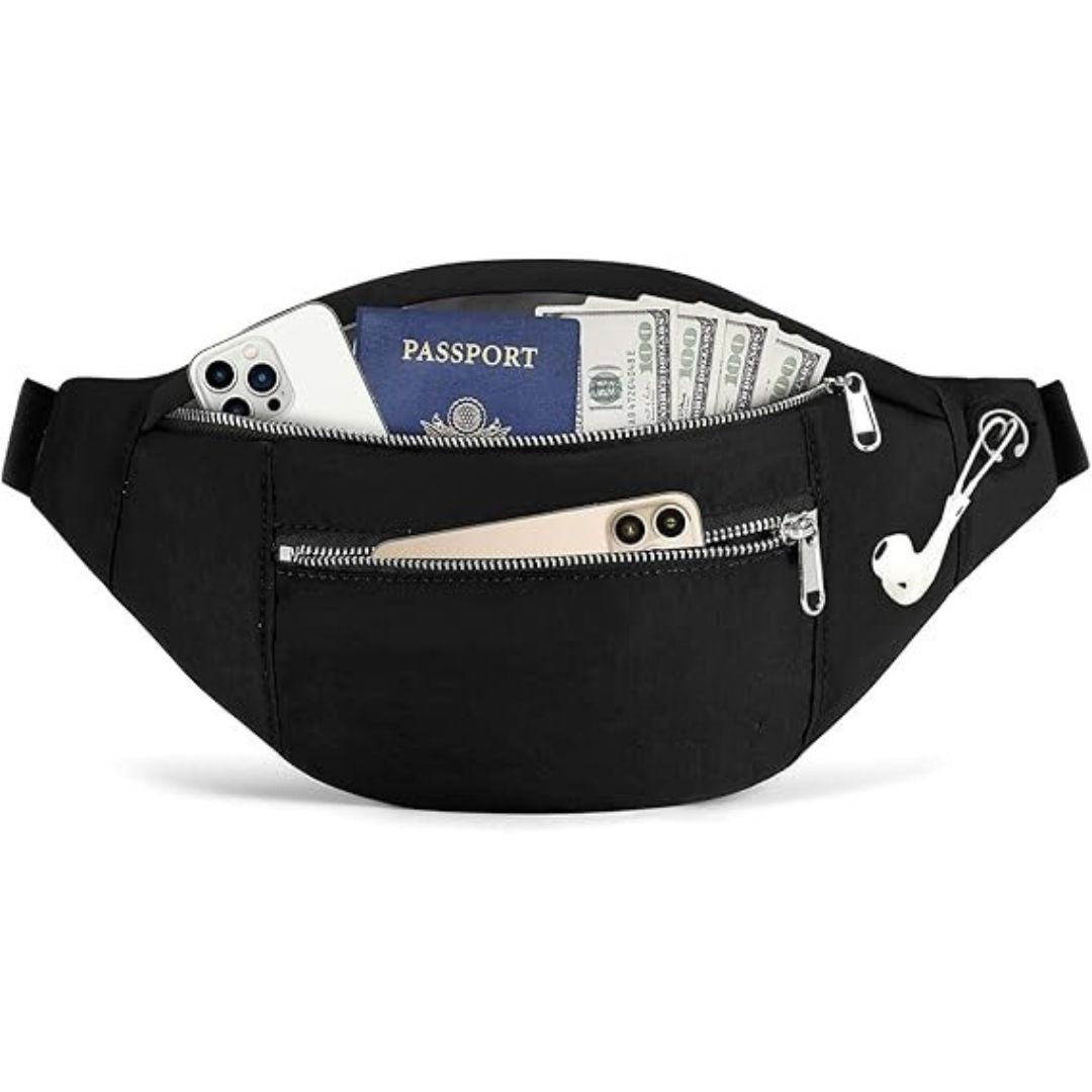 Premium Crossbody Fanny Pack With 4-Zipper