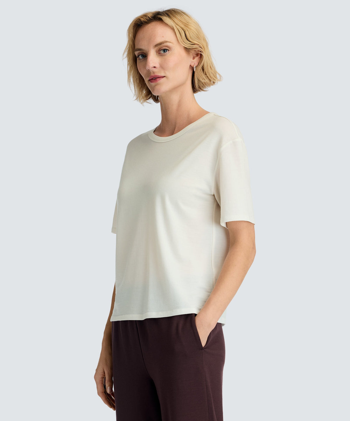 Women's Relaxed Merino Crew Neck T-Shirt