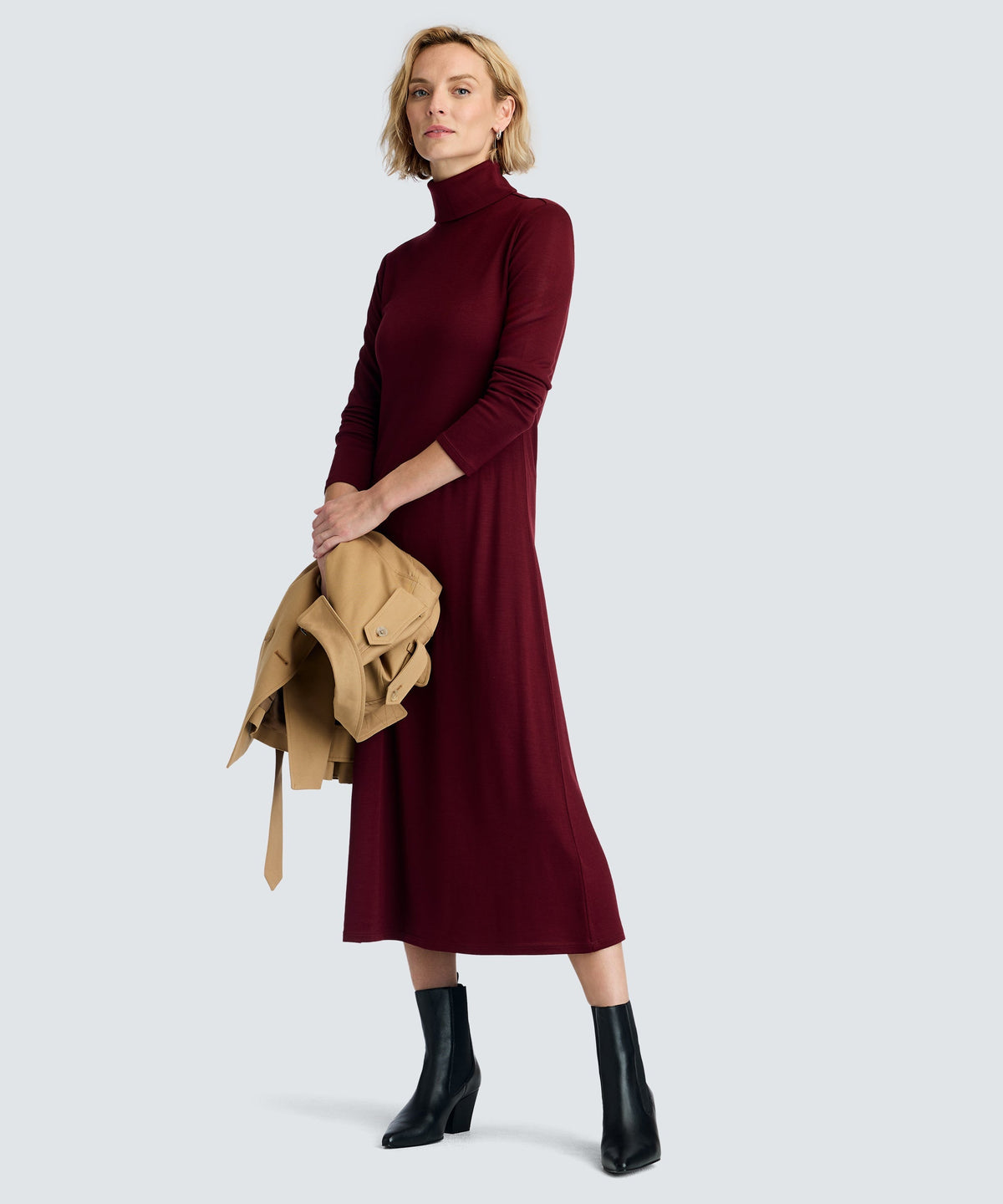 Women’s Merino Long Sleeve Turtleneck Dress