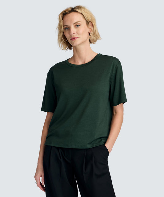 Women's Relaxed Merino Crew Neck T-Shirt