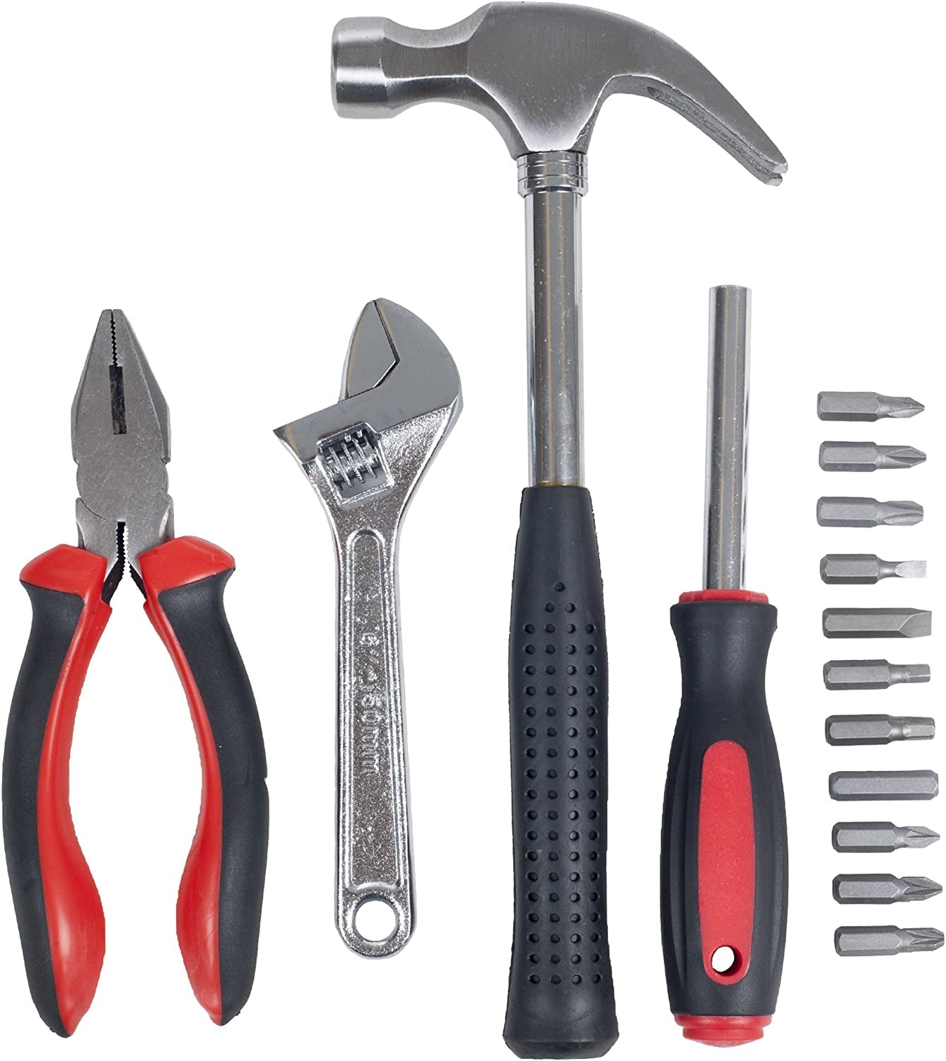 Premium Household Hand Tools Essentials Set in Durable Plastic Carrying Case for Home