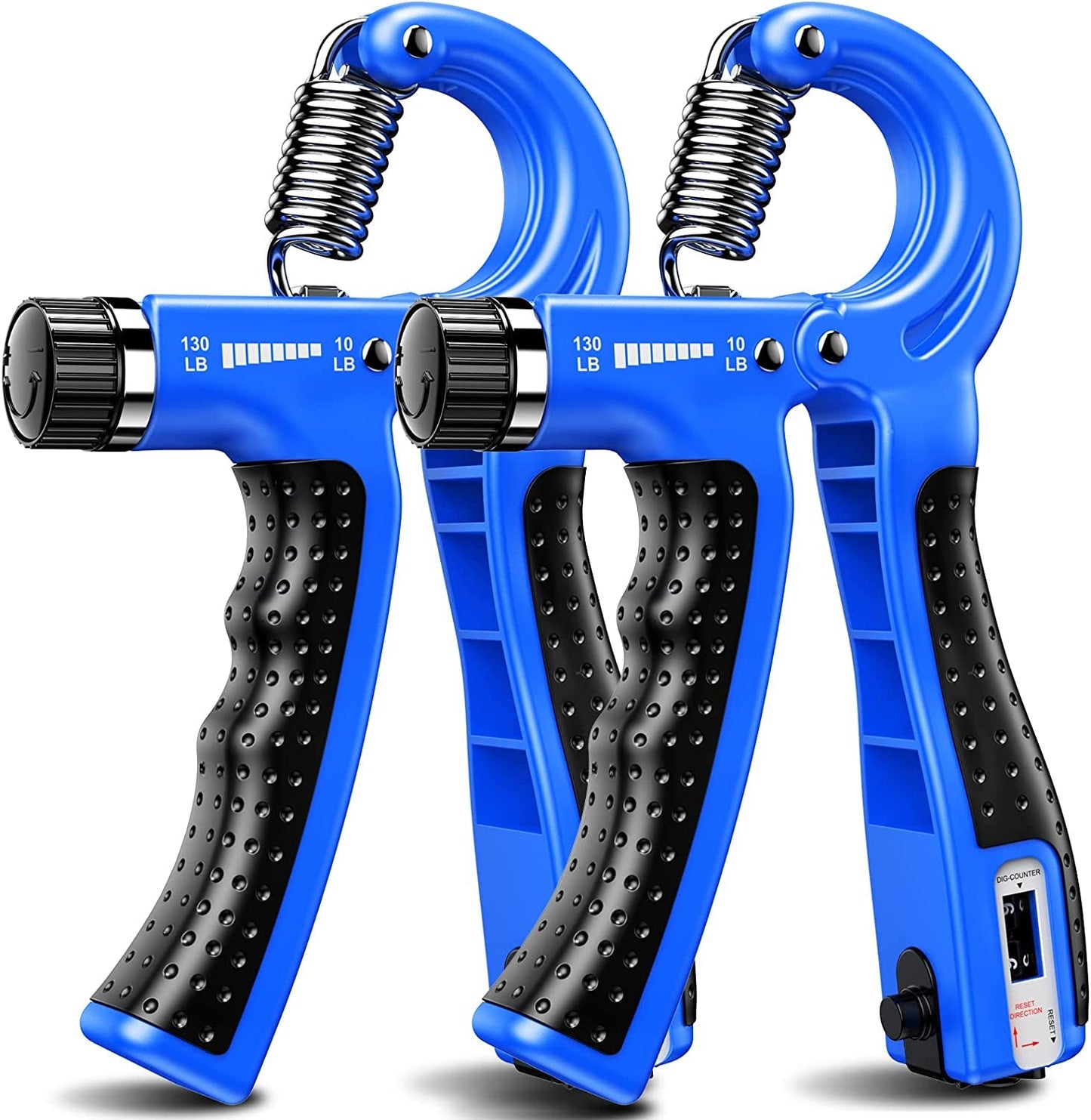 Premium Grip Strengthener 2 Pack Adjustable Resistance 10-130 lbs Forearm Exerciser