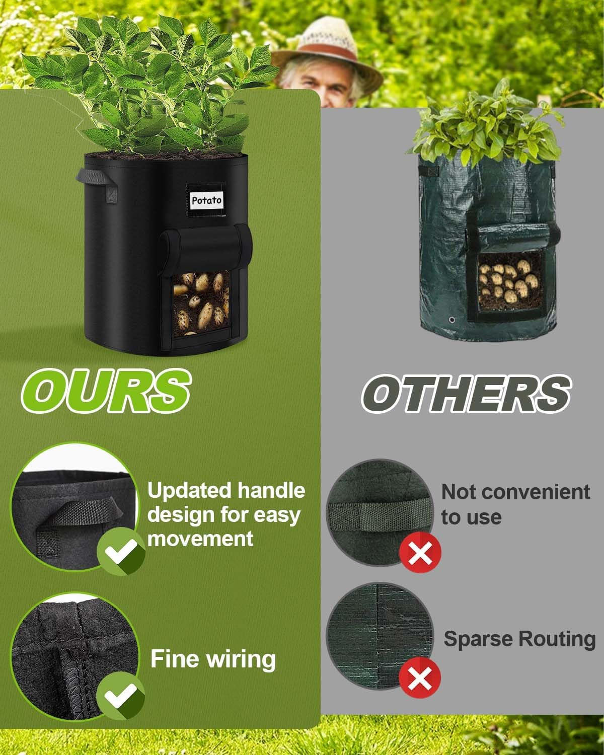 Premium Pack 10 Gallon Plant Grow Bags