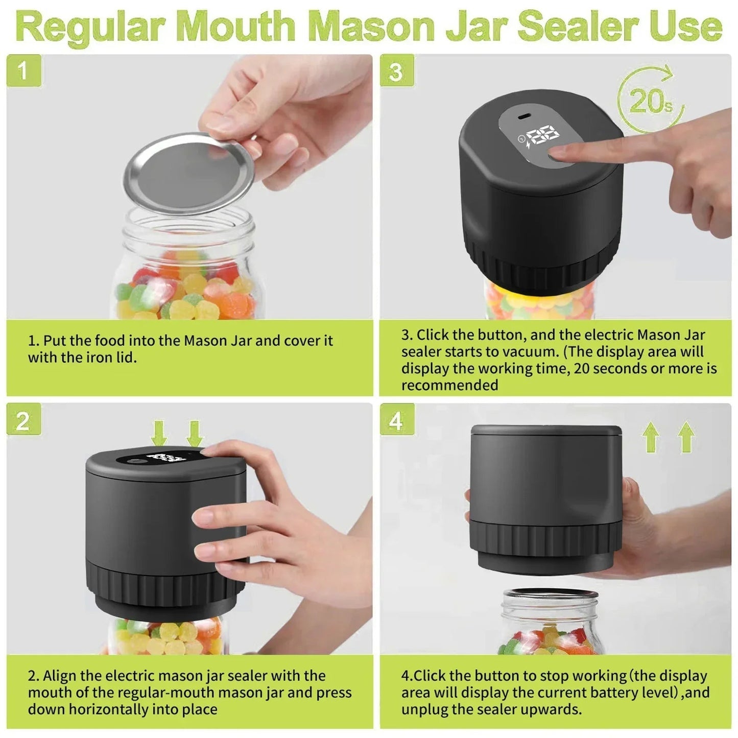 Premium Mason Jar Vacuum Sealer