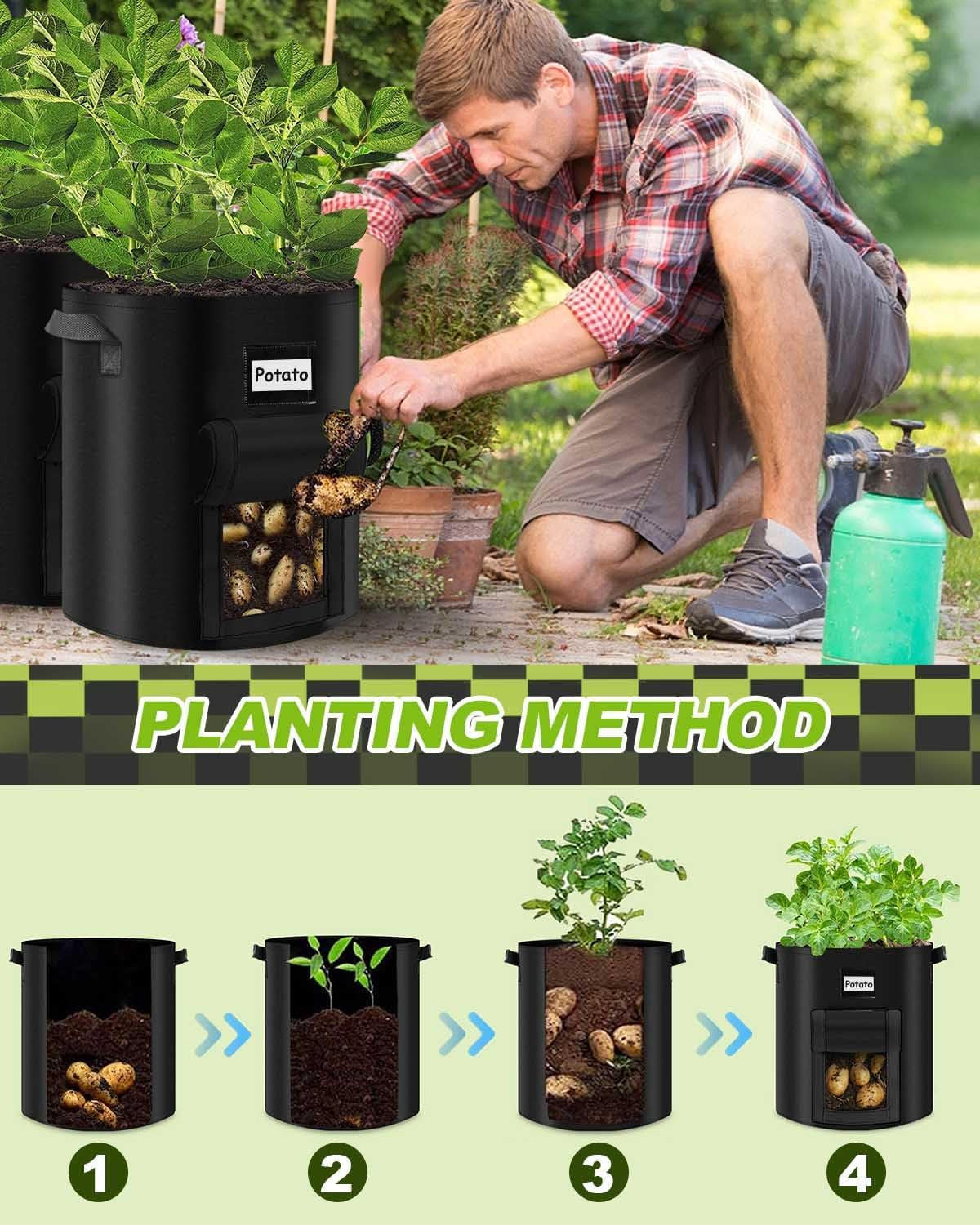 Premium Pack 10 Gallon Plant Grow Bags