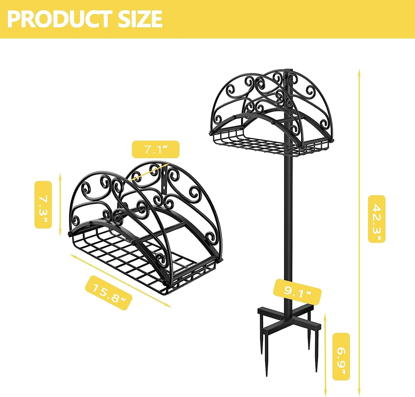 Premium Hose Holder, Heavy Duty Metal Water Hose Holder