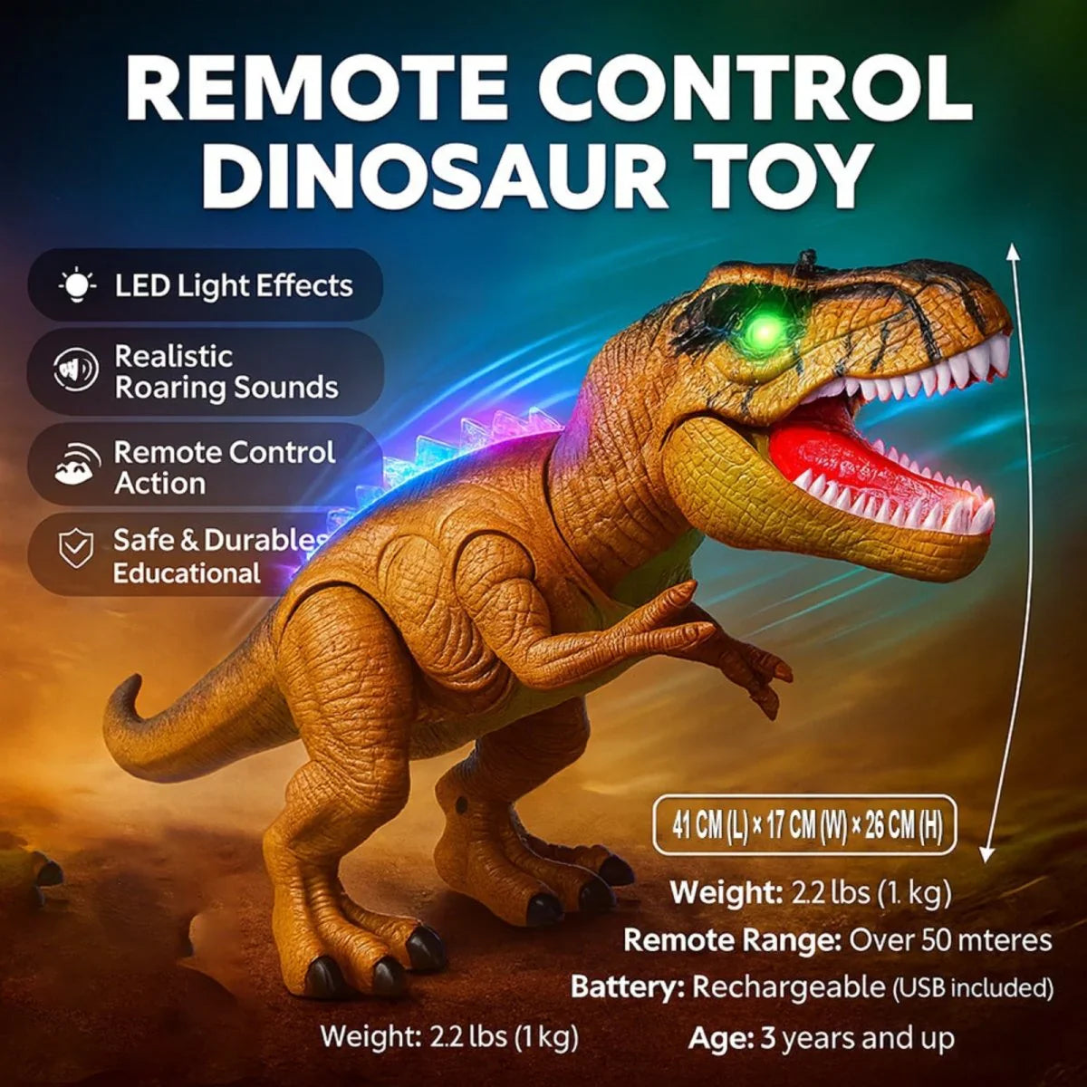Premium Remote Control Walking Dinosaur Toy
