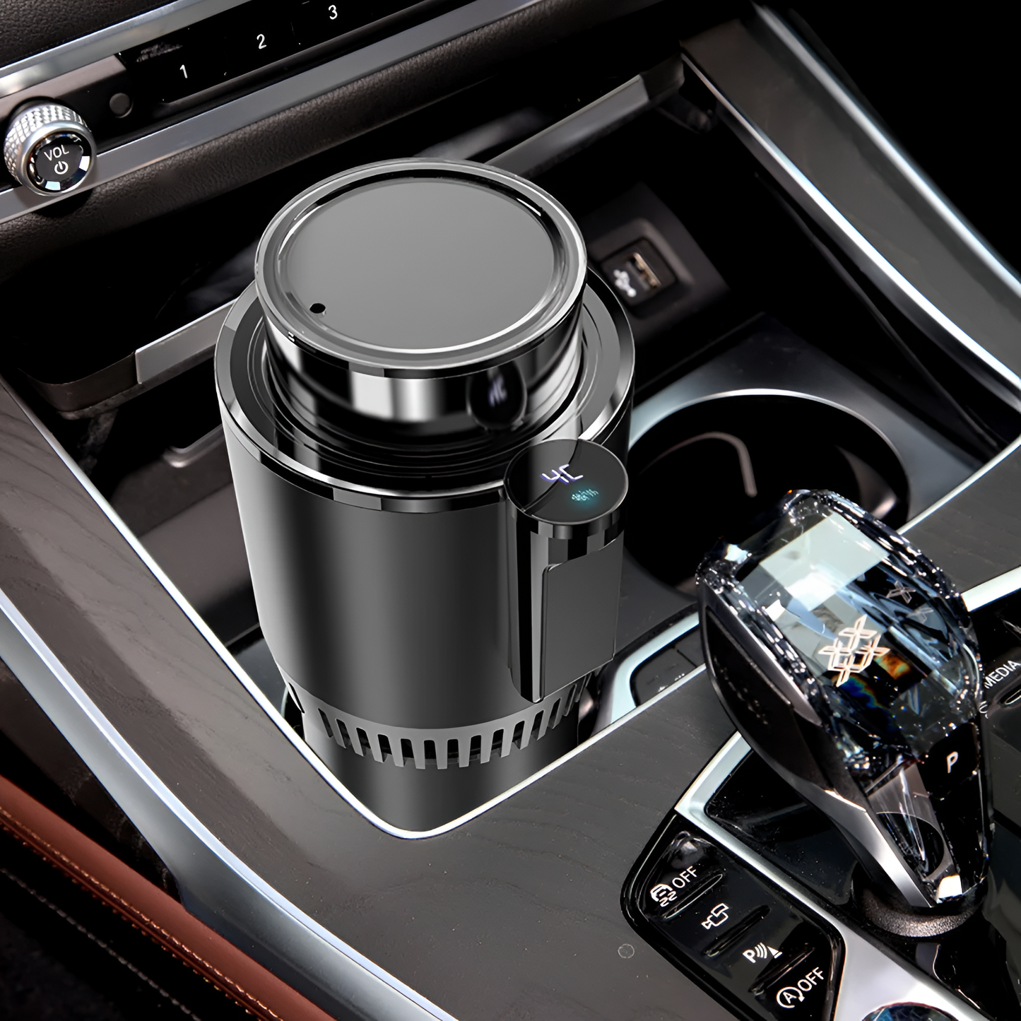 Premium in 1 Smart Car Cup Warmer Cooler with Digital Display