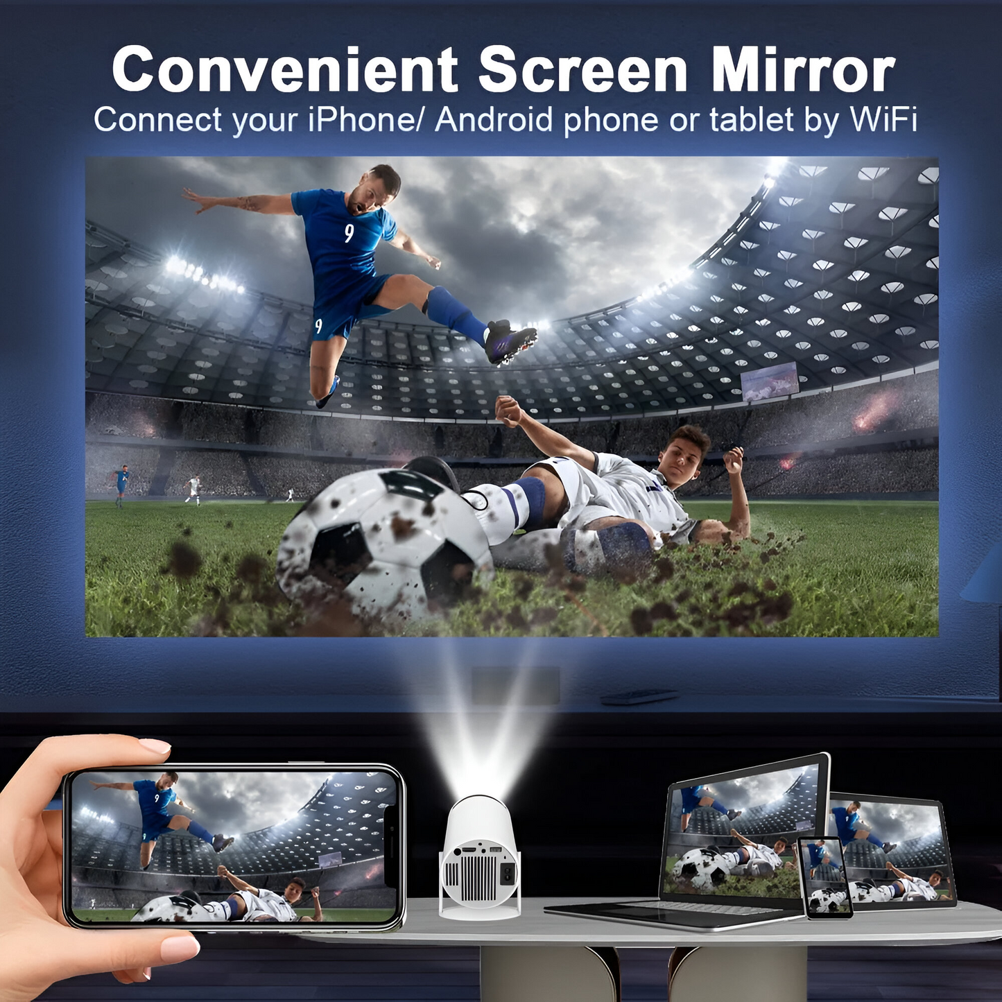 Premium Video Projector With WiFi6 and Bluetooth 5.0